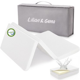 Lilian&Gema Pack and Play Mattress 38"x26"x1.5", Pack N Play Mattresses Pad for Play Pen and Playard, Premium Foam Playpen Mattress Topper with Washable Cover & Traveling Bag for Baby Toddler