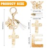 MWOOT Alphabet Initial Letter Keychain for Women Butterfly Cross Keychains
