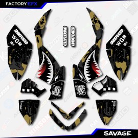 Factory EFX Black & Gold Savage Camo Racing Graphics kit fits 06-08 Polaris Outlaw 450 525