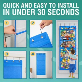 Honeyera Storage for Stuffed Animal - Over Door Organizer for Stuffies, Baby Accessories, and Toy Plush/Easy Installation with Breathable Hanging Pockets
