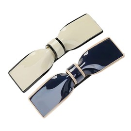 2 Pcs Hair Barrettes Rectangle Bows Automatic Clasps French Clip Clasps for Women Ladies Girls Fine Hair Thick Hair