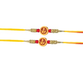 WhopperIndia Set of 2 Ganpati Pendant Rakhi | Rakshabandhan Rakhi | Rakhi for brother | Rakhi Bracelet | Rakhi for bhaiya | Rakhi gift for Brother | Bhaiya Bhabhi Rakhi | Indian Rakhi | Designer Rakhi