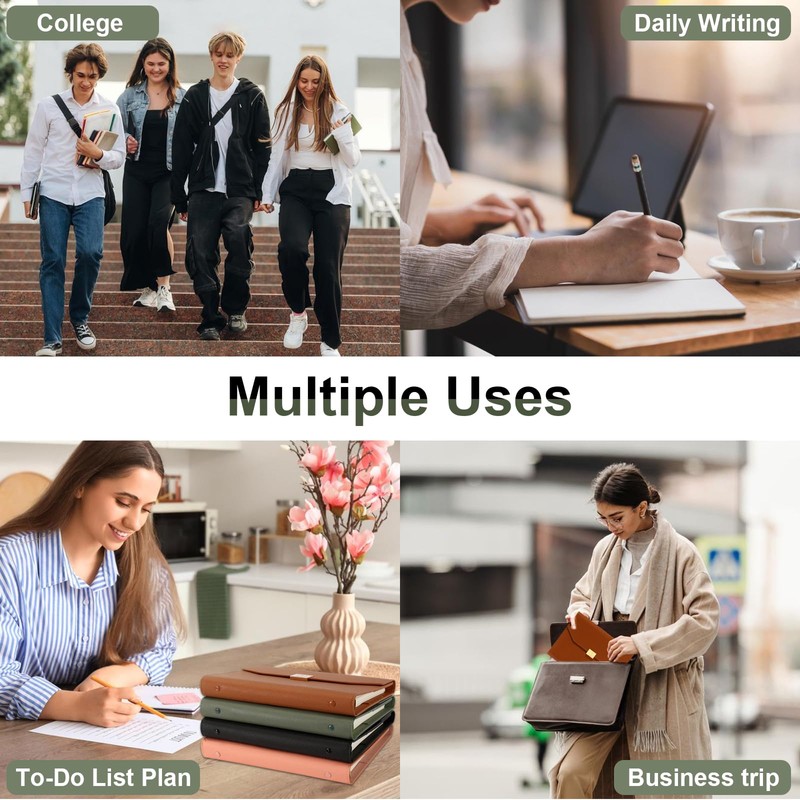 MIAOKE Work Notebook, Hardcover Leather Journal for Men and Women,