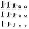 128 Pcs Flat Hex Bolts and Hex Nuts and Washers