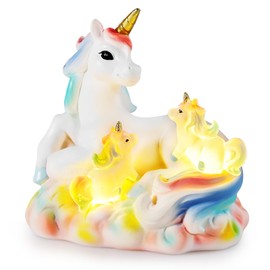 Unicorn Gifts Toys for Girls,Lighted Unicorn Figurine Miniature Resin,Christmas Toys Christmas Stocking Stuffers Kids,Garden Accessories Unicorn Party Decorations