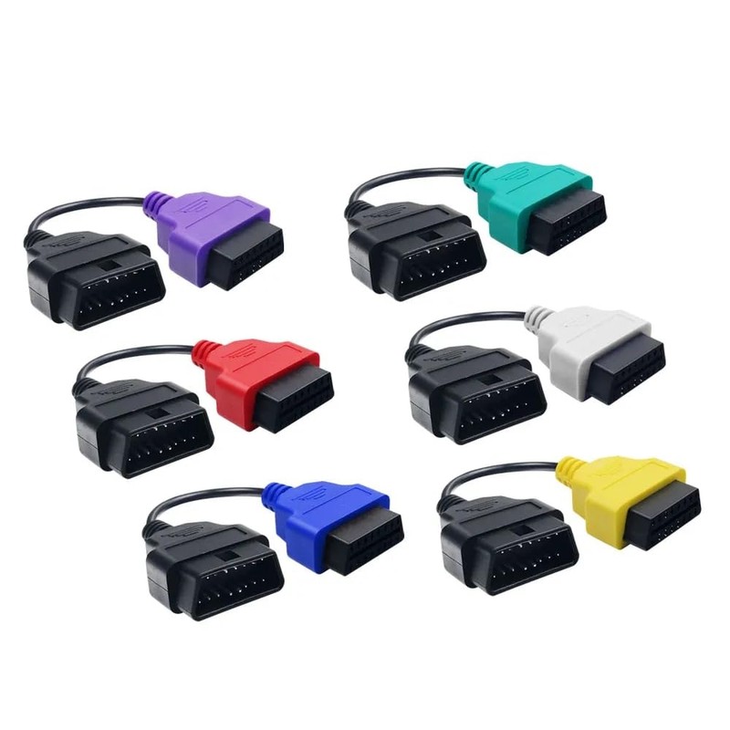 OBD2 Adapter 6PCS for MultiECUScan Adapter Cable 6 Colors Adapter