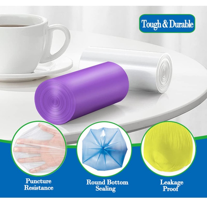 Hommaly 4 Gallon Small Trash Bags, 350 Count, Multicolor, Strong,