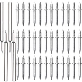 Double-headed nails, 400 pieces seamless nail with double-headed skirting thread nail for skirting boards without traces, skirting board screws with 4 a nail-specific sleeve tool