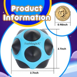 FunMingleX Bouncy Balls, Playground Ball, Super High Bounce Ball for All Ages, Bouncy Balls for Kids, Bouncing Balls for Party Favors, Birthday, Prizes, (Blue)