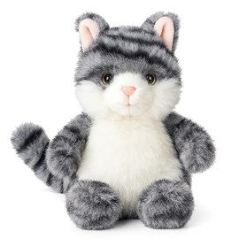 Mushymallow Cat Stuffed Animal Adorable Sitting Kitten Plush Soft Stress Relief Plush Toy for Kids Adults,Gray