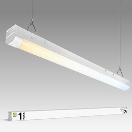 ASD 4ft LED Linear Strip Light Fixture with Q-Base | UL DLC Stairwell Certified Luminaire 20W-40W 120-277V Linkable LED Shop Light | 3500K-5000K Adjustable Commercial Ceiling Lighting