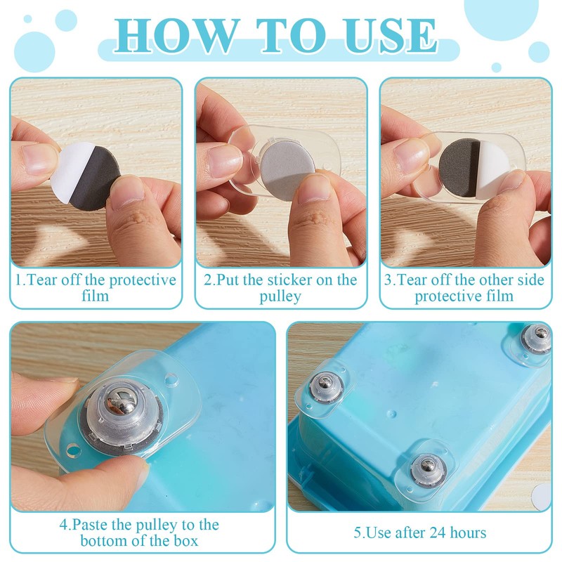 Honoson 8 Pcs Self Adhesive Caster Wheels Appliance Rollers Appliance