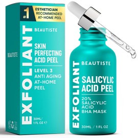 Beautiste 30 Day Miracle BHA 20% Peeling Solution - Clinical Strength Liquid Exfoliator Salicylic Acid Serum & Chemical Face Peel for Clogged Pores Wrinkle & Blackhead Remover 1 oz / 뷰티스트 30 데이 미라클 BHA 20% 필링 솔루션 - 막힌 모공 주름 및 블랙헤드 제거제를 위한 임상 강도 액체 각질 제거제 살리실산 세럼 & 케미컬 페이스 필 1온스
