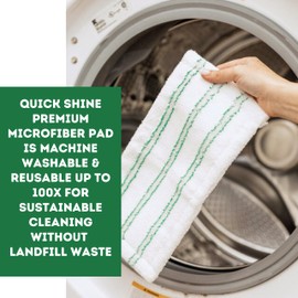 Quick Shine Hardwood Floor Clean + Polish Mop Kit w/ 3 Reusable Pads & 1-16 oz. Floor Luster w/Plant-Derived Carnauba | Use Wet + Dry | Safer Choice pH Neutral Ready to Use Formula