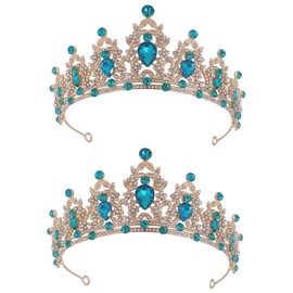 FOMIYES 2pcs Elegant Wedding Tiara for Women Girls Headwear Bridal Headdress Photo Prop Birthday Crown