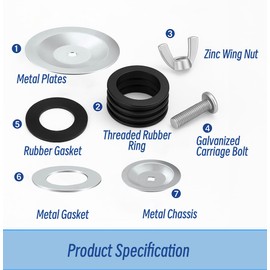 4 Inch Mechanical Pipe Test Plug – End of Pipe Gripper Plug with Galvanized Screw & Steel Wing Nut – Expansion Drain Stopper for Sewer Cleanout, Sink, Pool, or Drain Line Maintenance – 1 Pack