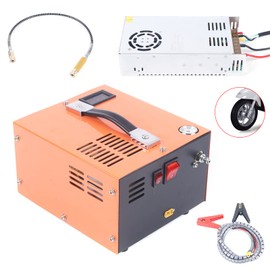 OCASAMI Electric Air Compressor 300 Bar 4500Psi, 12V 30Mpa High Pressure Airgun High Pressure Air Compressor Built-in Transformer Portable High Pressure Pump with Fan Cooling System & LED Display