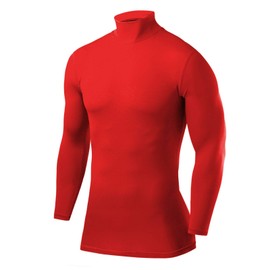 PowerLayer Maglia Termica Bambino a Manica Lunga - Maglia Compressione Uomo per Calcio e Sport - Strato Base a Maniche Lunghe - per Allenamento Corsa e Ciclismo - Rosso, XL Ragazzi (12-14 Anni)