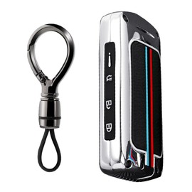 KUNIO Key Case Suitable for Mazda 3 6 CX-30 CX-50 CX-90 CX-60 CX-5 CX-8 CX-9 MX-5 MX-30 Axela 2019-2024 Metal Housing Car Key Protection Key Ring, 4 buttons silver