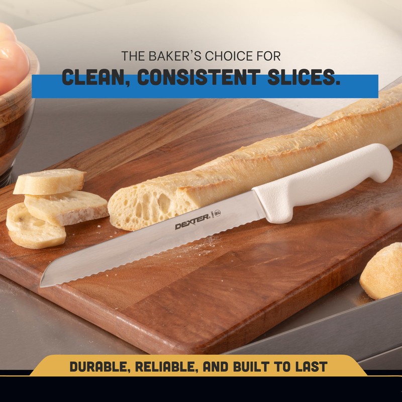Dexter Outdoors 31603 8" Scalloped Bread Knife, White