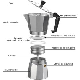 Uplayteck Cafetera Espresso, 9 Tazas 450ML Cafetera de Aluminio, Cafetera Italiana para Cappuccino y Latte, Cafetera Cubana Cafetera Espresso para Estufa Moka Pot para Casa y Camping