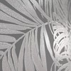 Tropical Palm Leaves Gray Silver Metallic Wallpaper Modern wallcoverings roll