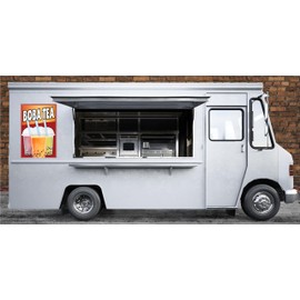 Generic Bobba Tea Sign Decal Window Sticker Truck Concession Vinyl Restaurant Image Sticker Bubble Tea Vinyl Stickers Bobba Signs Bobba Tea Sticker (24"" x 36"")