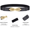 ArtiDeco Women's Metal Decorative Belt Thin Belt Elastic Waist Strap