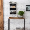 MyGift Wall Mounted Torched Solid Wood Magazine and Mail Holder