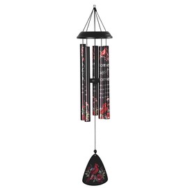 ICE ARMOR 30" Long Red Cardinal Stamped Tube Wind Chime Statue Sculpture Ornament Decoration Home/Room Decor and Gift Ideas for Housewarming, Holidays and Birthdays Great Collectible Addition