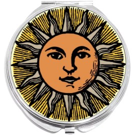 NewCharms Vintage Sun Shine Rays Compact with Mirrors - Perfect for your Pocket or Purse