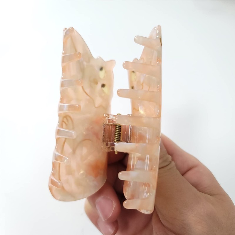 Ginger Cat Claw Clips,Cellulose Acetate Hair Clips,Big Claw Clips for