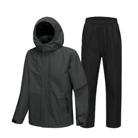 SWISSWELL Golf Rain Gear Suit for Men Waterproof Lightweight Windbreaker Rain Jacket and Pants Breathable for Golf Ourdoors Grey XXL