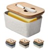 Stone Large Butter Dish with Lid for Countertop,Ceramic Butter Keeper