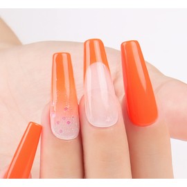 AIMEILI Soak Off U V LED Hema Free Gel Nail Polish, Cruelty Free, Vegan, Neon Orange Zest (053) 10ml