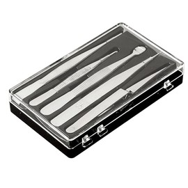ANEX No. 1090 Tweezers, Stainless Steel, Case Included, Set of 5