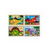 Melissa & Doug 4‑in‑1 Wooden Dinosaur Jigsaw Puzzle Set, 48