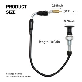 Polcatay Carburetor Choke Cable, Carburetor Starter Air Door Switch Set, CV40 Throttle Cable Repair Accessories Replacement 27490-04, Compatible with Harley Davidson CV40 XL883 (Black)
