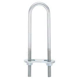 QUARKZMAN Round U-bolt U-bolt, 8 set 23 mm ID x 120 mm length U angle M6 galvanised carbon steel U-clamp bolts with nuts and plates, for car repair boat trailer