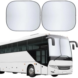 EcoNour Foldable Spring RV Windshield Sunshade, Reflective XX-Large, Black