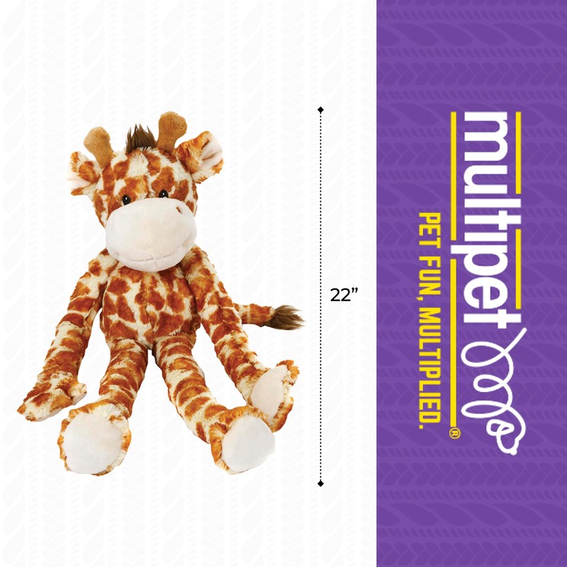 Multipet Swingin Safari Giraffe Dog Plush Toy - Squeaky Toys