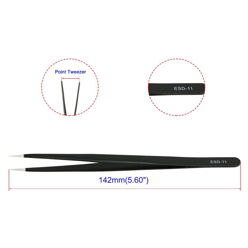 Aopin ESD-11 Anti-Static Precision Tweezers Anti-Static Multifunctional Polished Edges Suitable