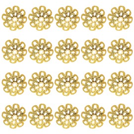 The Lord of the Tools 500PCS Flower Bead Caps 10mm Metal Hollow Spacer Bead Caps for Necklace Bracelet Earring DIY Jewelry Making Accessories Gold Tone