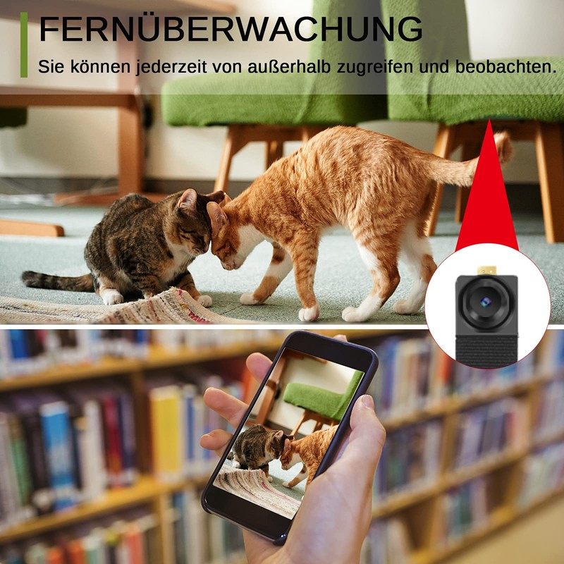 WIWACAM MW3 Mini Camera, HD Small Surveillance Camera with App,