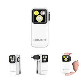 OLIGHT Oclip Pro EDC Flashlight Clip-on Light, Rechargeable 500 Lumens with Three Lighting Solutions Type-C Charging, Magnetic Flash Lights for Signaling, Cycling, Outdoor or Indoor Use(White)