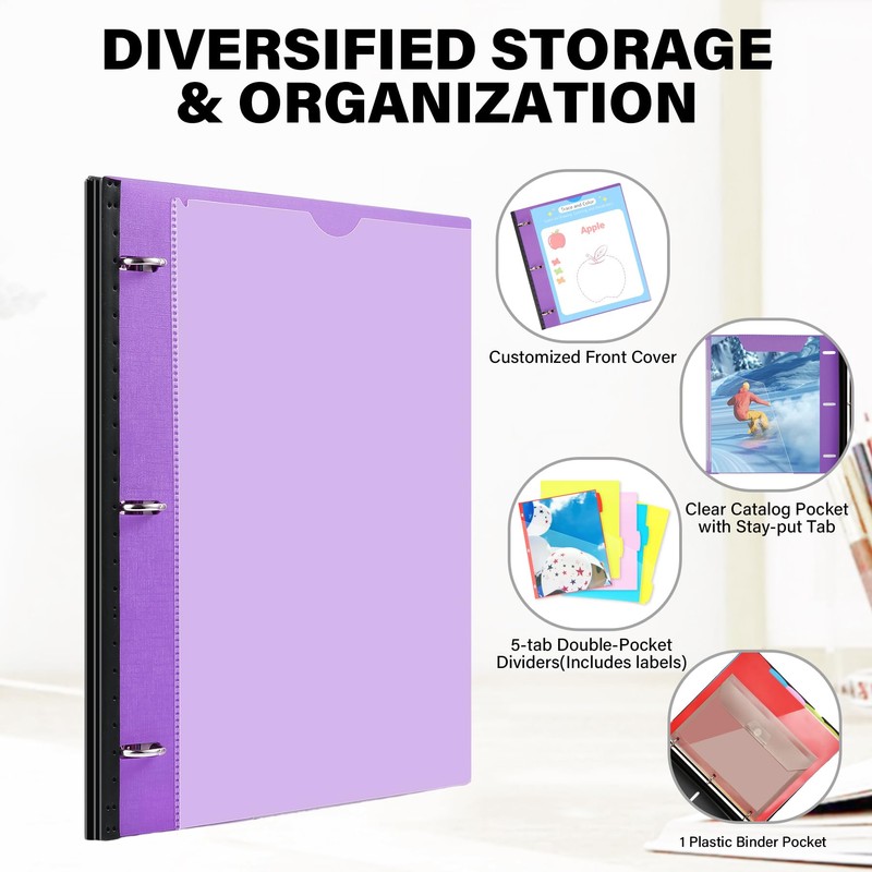 WOT I Telescoping Project Organizer 2-Pack, Refillable 3 Ring Binder