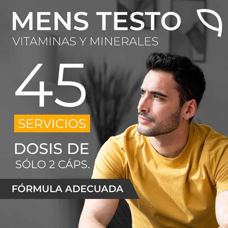 Men's TESTO | Cápsulas con Aminoácidos, HMB, Vitaminas y Minerales