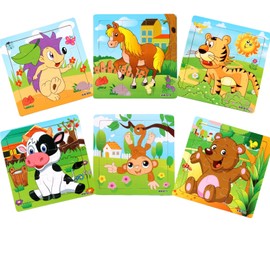 JAYLEN Rompecabezas de Animales Rompecabezas de 9 Piezas Juego de Juguetes educativos de Aprendizaje Preescolar Rompecabezas de Animales ¡No Apto para niños Menores de 6 años! (Animales 2)