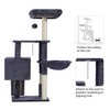 Heybly Cat Tree with Cat Self Groomer Brush, Cat Tower