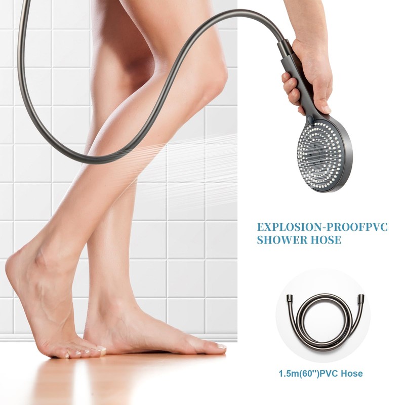 OFFO Shower Head and PVC Hose 1.5m, 6 Modes Handheld